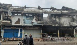 Kondisi Ruko di Pasar Caringin pasca kebakaran